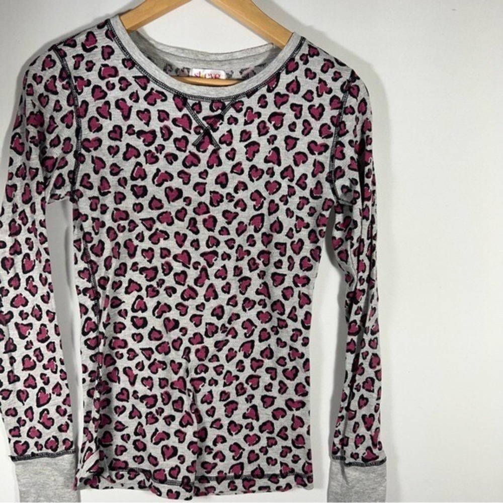 St eve Gray‎ w Pink Heart Cotton Thermal Sleep Top & Pants